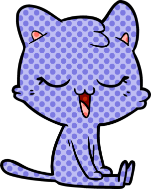 Bir insan tarafından çizilmiş çizgi film kedisi.