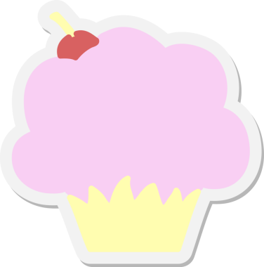 Bir insan tarafından çizilmiş kek etiketi.