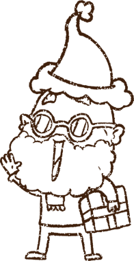 Bir insan tarafından çizilmiş Noel Adamı Kömürü