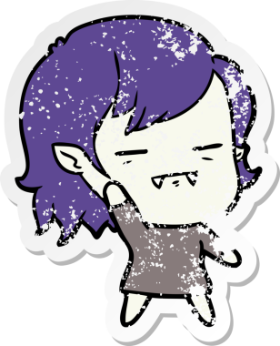 Bir insan tarafından çizilmiş ölümsüz vampir bir kızın sıkıntılı çıkartması.