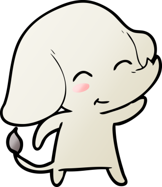 Bir insan tarafından çizilmiş şirin bir fil.