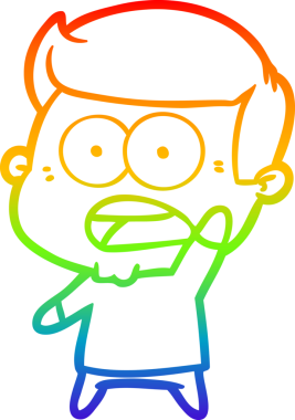 gökkuşağı gradyanı çizimi bir insan tarafından çizilmiş şok bir adam