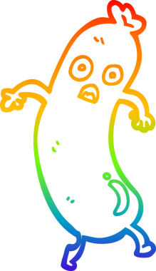 gökkuşağı gradyan çizgi çizimi bir insan tarafından çizilmiş bir sosis