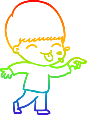 gökkuşağı gradyanı çizimi bir insan tarafından çizilmiş mutlu bir çizgi film çocuğu