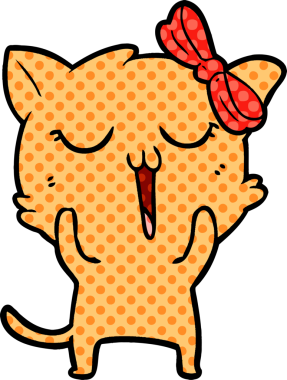 Bir insan tarafından çizilmiş çizgi film kedisi.