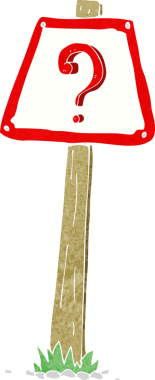 Bir insan tarafından çizilmiş soru işareti.