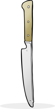 Bir insan tarafından çizilmiş mutfak bıçağı.