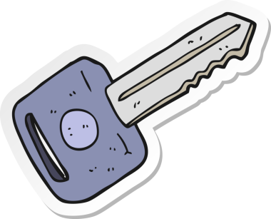 Bir insan tarafından çizilmiş bir araba anahtarının çıkartması.