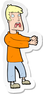 Bir insan tarafından çizilmiş bir karikatürün çıkartması.