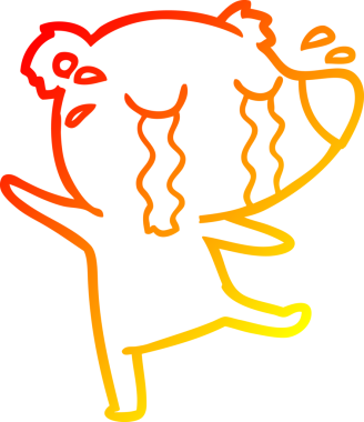 Bir insan tarafından çizilmiş ağlayan kutup ayısının sıcak çizgi çizimi