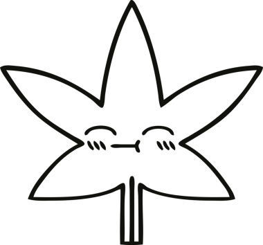 Bir insan tarafından çizilmiş bir sonbahar yaprağının çizgi çizimi