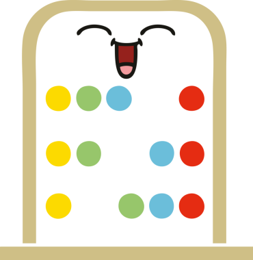 Bir insan tarafından çizilmiş bir abaküsün düz renkli retro karikatürü