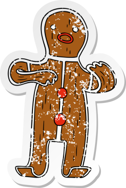 Bir insan tarafından çizilmiş zencefilli ekmeğin karalaması.