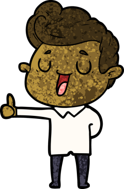 Bir insan tarafından çizilmiş mutlu çizgi film adamı.