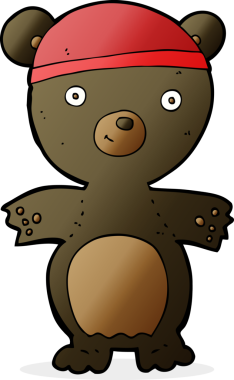 Bir insan tarafından çizilmiş şirin siyah ayı.