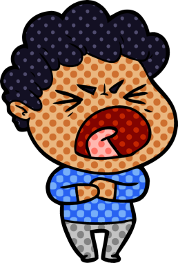 Bir insan tarafından çizilmiş öfkeli bir adam.