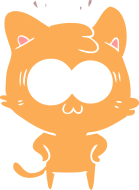 Bir insan tarafından çizilmiş düz renkli çizgi film.