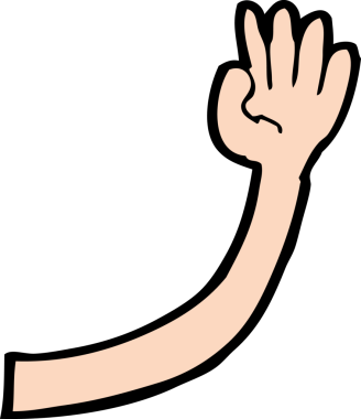 Bir insan tarafından çizilmiş çizgi film kolu