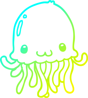 Bir insan tarafından çizilmiş bir denizanasının soğuk gradyan çizgisi