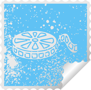 Bir insan tarafından çizilmiş bir film makarasının kare soyma etiketi.