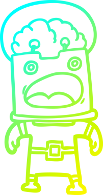 Bir insan tarafından çizilmiş soğuk gradyan robot çizimi