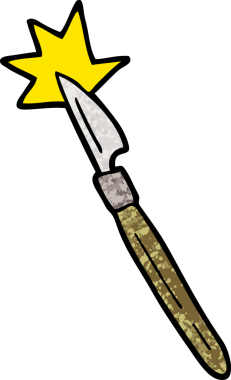 Bir insan tarafından çizilmiş neşter.