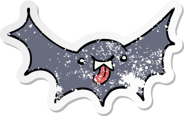 Bir insan tarafından çizilmiş vampir bir yarasanın sıkıntılı çıkartması.