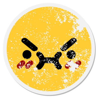 Bir insan tarafından çizilmiş kaba yüz dairesel etiketi