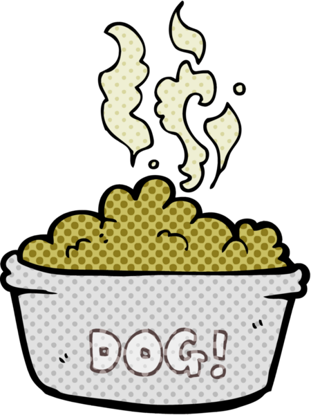 Bir insan tarafından çizilmiş çizgi film köpek maması.