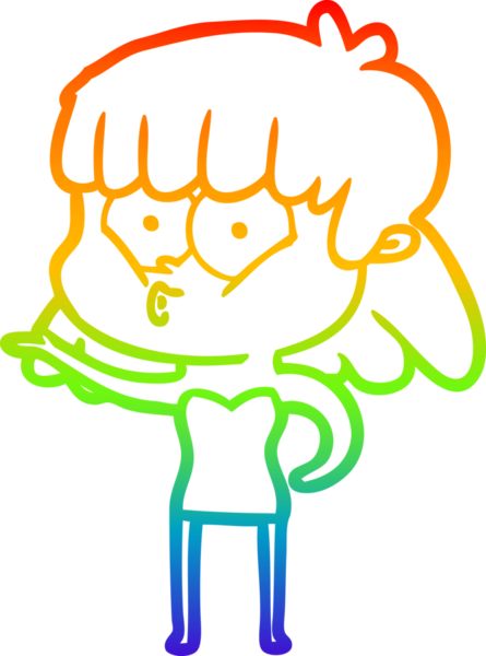 gökkuşağı gradyan çizimi bir insan tarafından çizilmiş bir çizgi film ıslık kızı