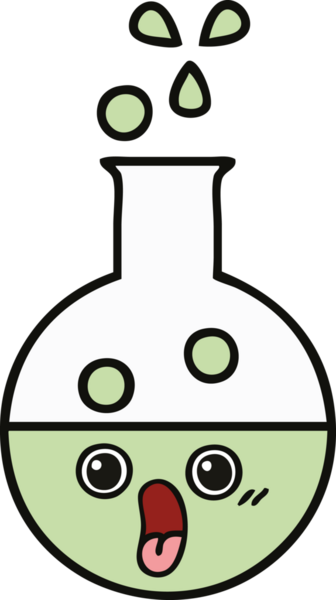 Bir insan tarafından çizilmiş bir test tüpü karikatürü.
