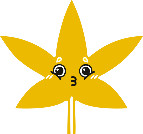 Bir insan tarafından çizilen sonbahar yaprağının düz renk retro karikatürü