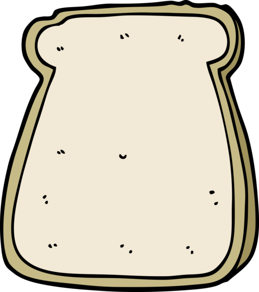 Bir insan tarafından çizilmiş bir ekmek dilimi.