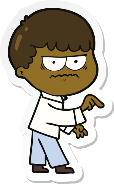 Bir insan tarafından çizilmiş bir karikatür çıkartması.