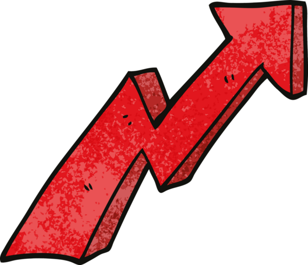 bir insan tarafından çizilmiş karalama işi büyüme oku