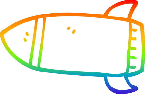 gökkuşağı gradyan çizgi çizimi bir insan tarafından çizilmiş bir roket