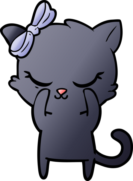 Bir insan tarafından çizilmiş sevimli çizgi film kedisi.