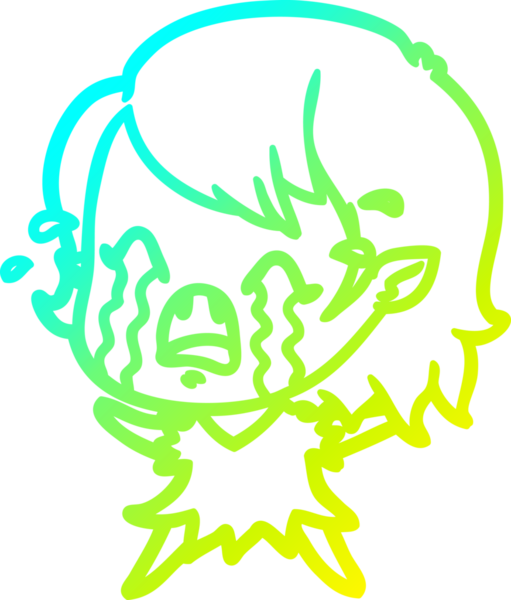 Bir insan tarafından çizilmiş ağlayan vampir kız çizgi filmi.