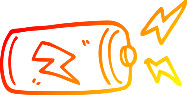 Bir insan tarafından çizilmiş karikatür bataryasının sıcak gradyan çizimi