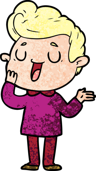 Bir insan tarafından çizilmiş mutlu çizgi film adamı.