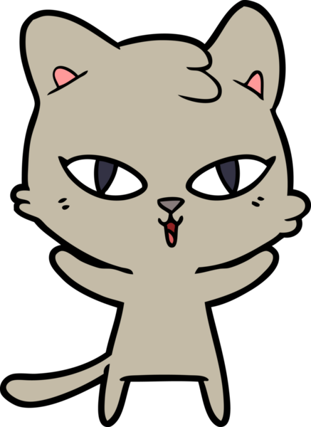 Bir insan tarafından çizilmiş çizgi film kedisi.