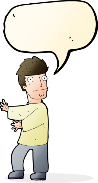 Bir insan tarafından çizilmiş konuşma balonlu sinirli bir adam.