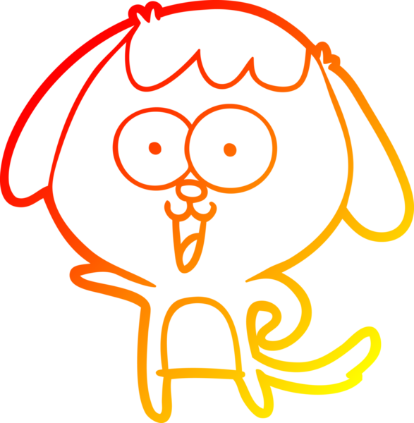 Bir insan tarafından çizilmiş sevimli bir köpeğin sıcak çizgi çizgisi.