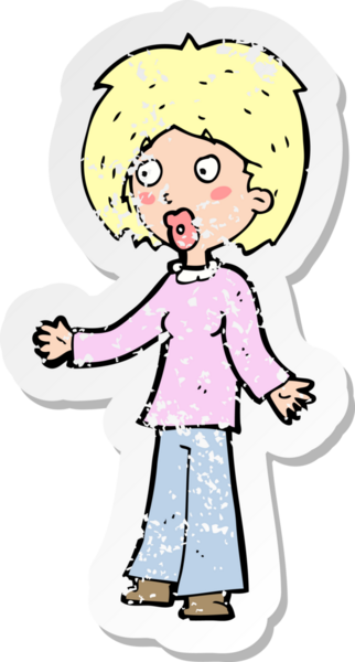 Bir insan tarafından çizilmiş bir karikatürün gerilimli çıkartması.