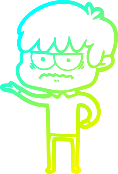 Bir insan tarafından çizilmiş soğuk gradyan çizgi film karakteri.