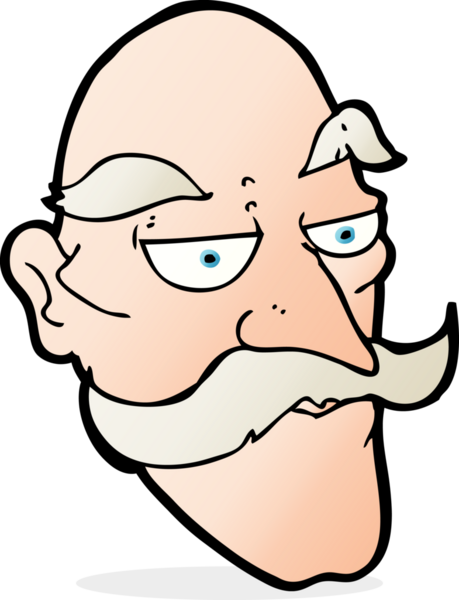 Bir insan tarafından çizilmiş yaşlı adam yüzü.