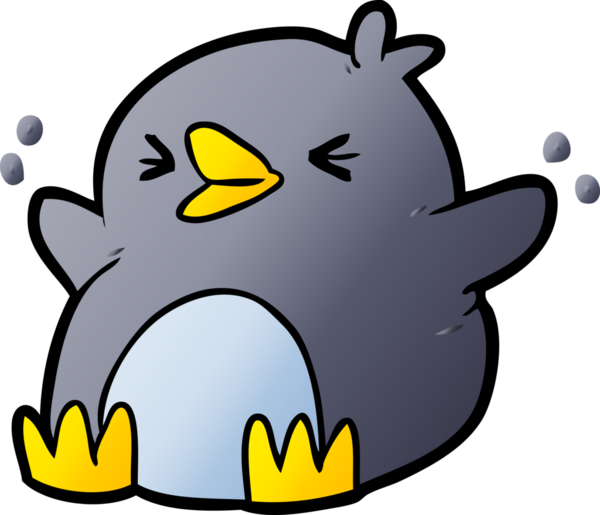 bir insan tarafından çizilmiş penguen çizgi filmi