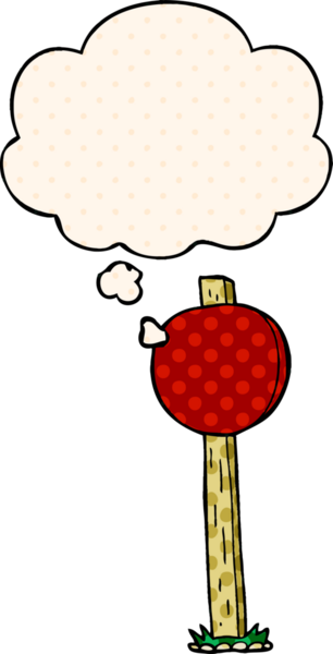 Çizgi roman tarzında bir insan tarafından çizilmiş düşünce baloncuğu olan çizgi film levhası.