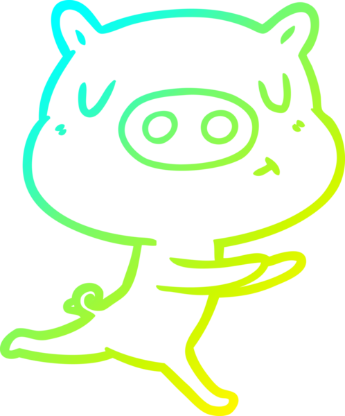 Bir insan tarafından çizilen çizgi film içerikli domuz çizimi.