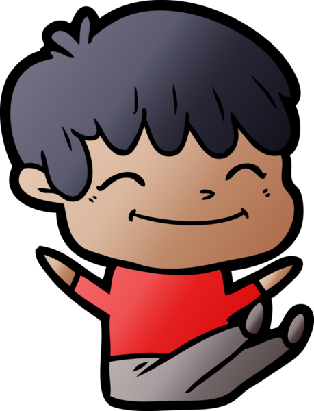 Bir insan tarafından çizilmiş mutlu çocuk çizgi filmi.